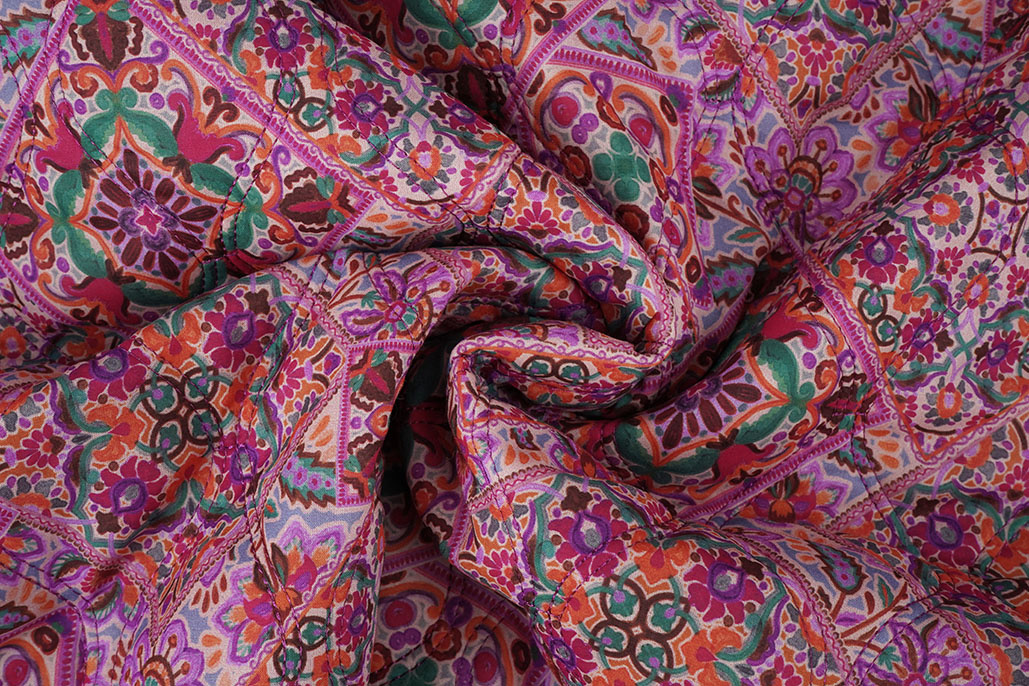 Gesteppte Voile Baumwoll Patchwork Rosa