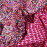 Gewatteerde Voile Katoen Patchwork Roze