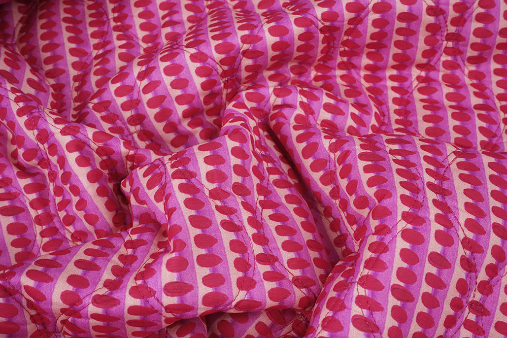 Gewatteerde Voile Katoen Patchwork Roze