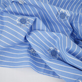 Katoen Strepen Pailletten Bloemen Blauw