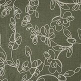 Hydrofiel Geborduurd Bloemen Army Groen