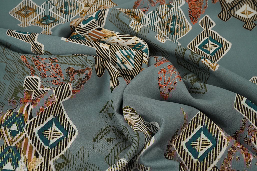 100% Viscose Leonora Grey-Blue