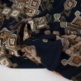 100% Viscose Leonora Donker Marine Blauw