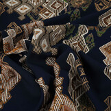 100% Viscose Leonora Donker Marine Blauw