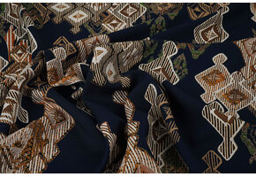 100% Viscose Leonora Donker Marine Blauw