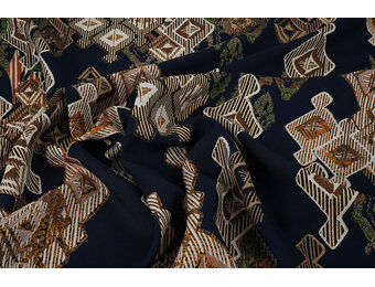 100% Viscose Leonora Dark Navy Blue