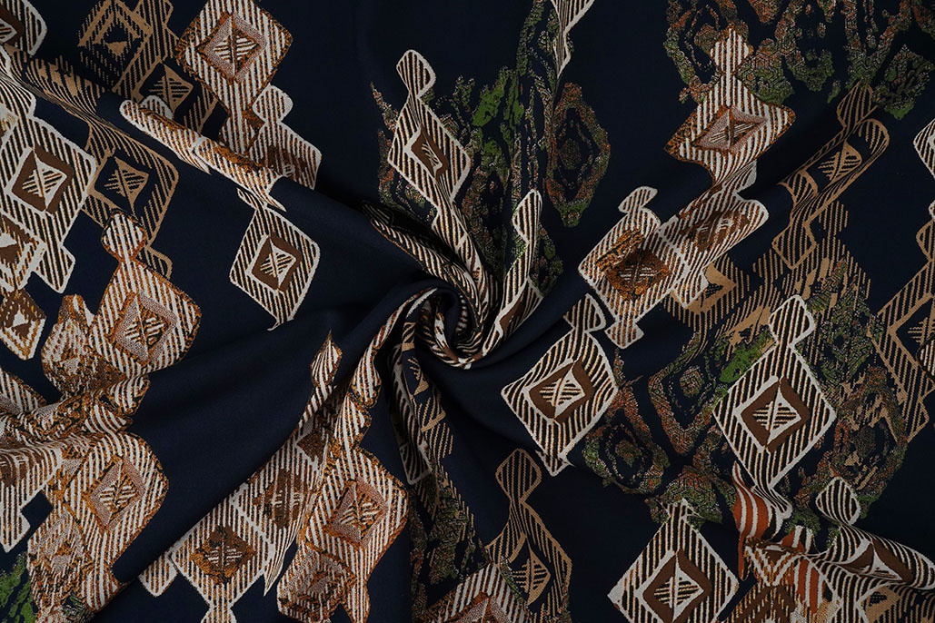 100% Viscose Leonora Dark Navy Blue