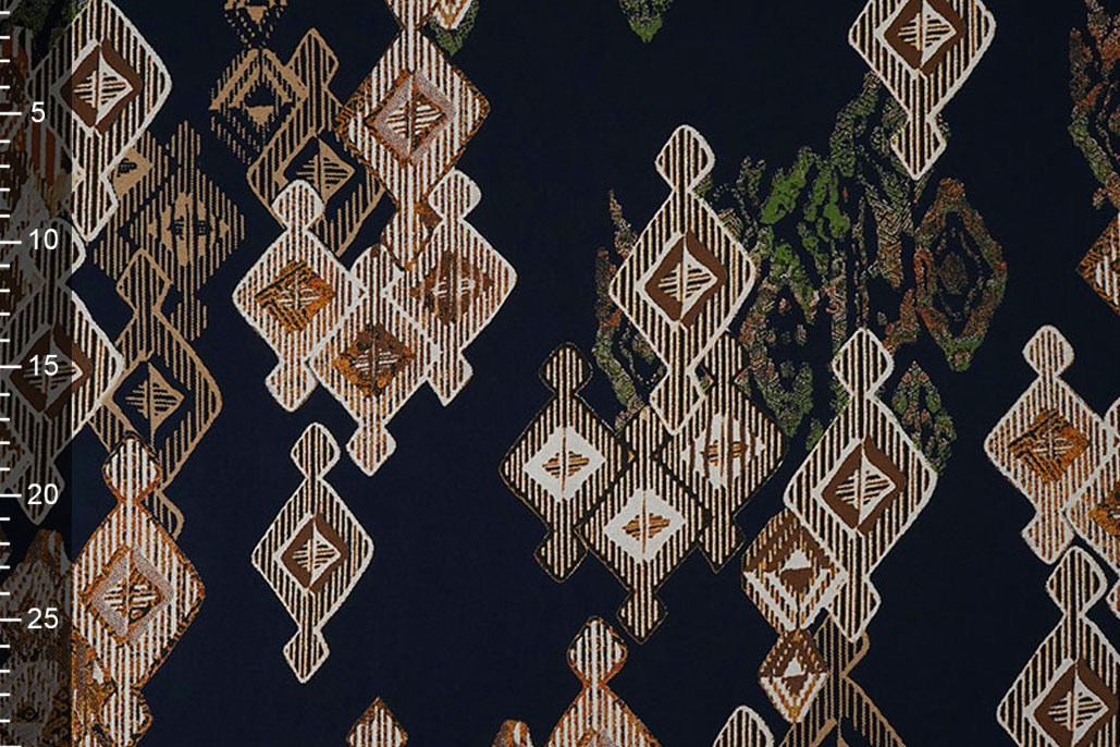 100% Viscose Leonora Donker Marine Blauw