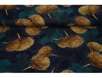 100% Viscose Helena Navy Blue