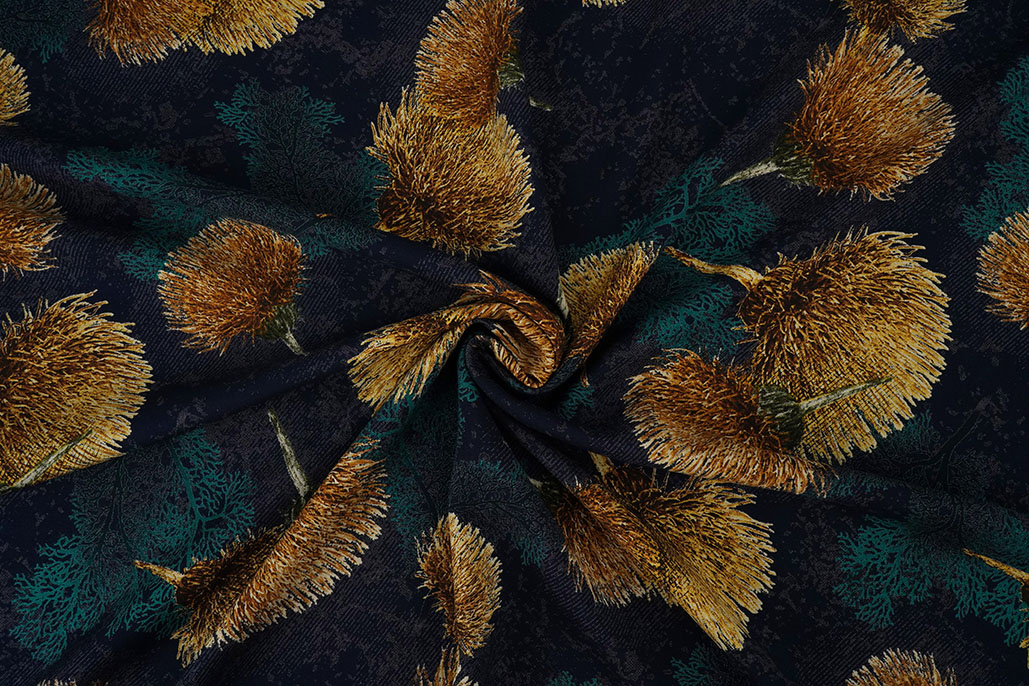 100% Viscose Helena Navy Blue