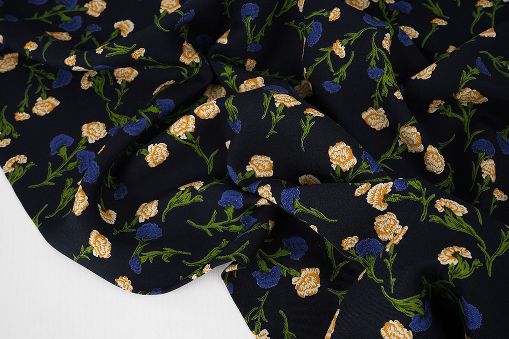 100% Viscose Dorothea Dark Navy Blue