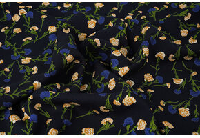 100% Viscose Dorothea Donker Marine Blauw