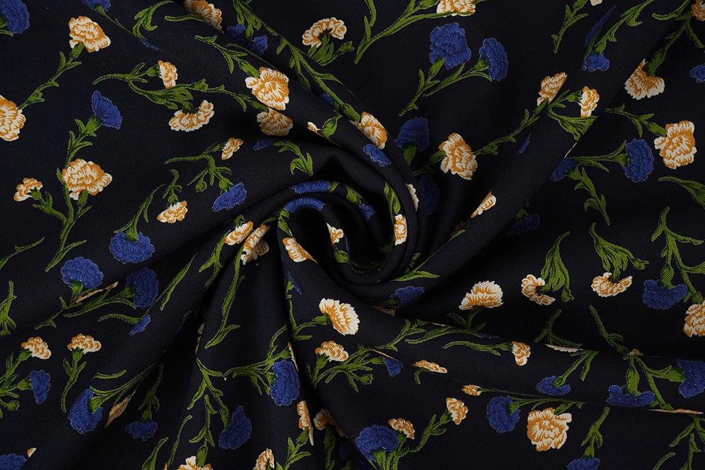 100% Viskose Dorothea Dunkel Marineblau