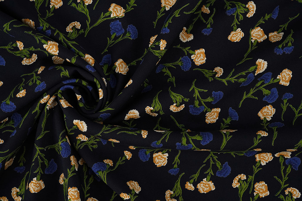 100% Viscose Dorothea Dark Navy Blue