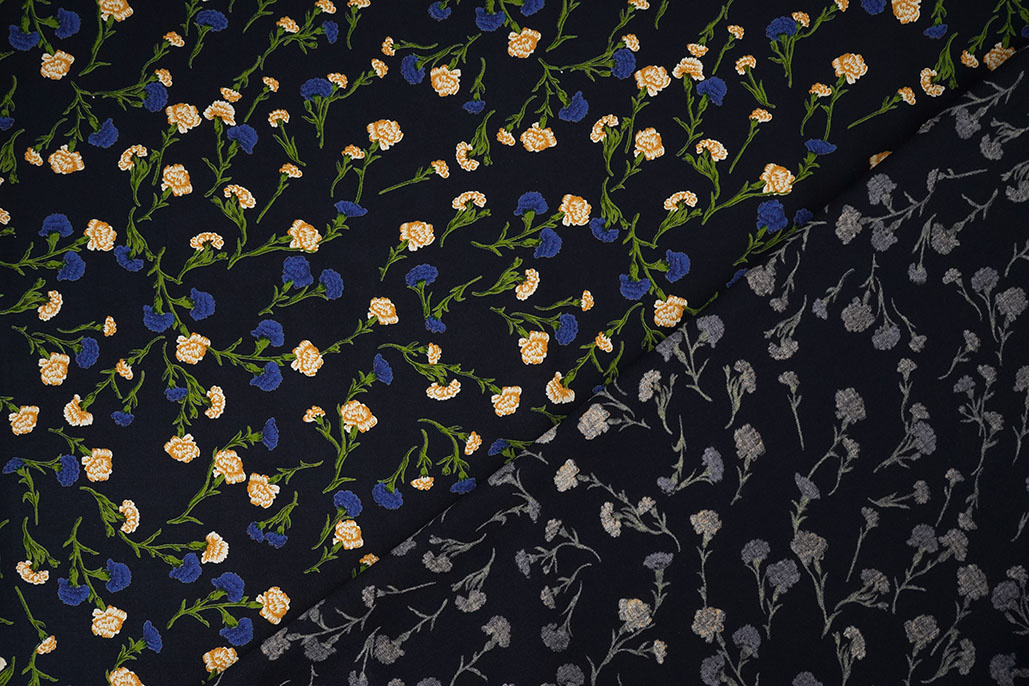 100% Viscose Dorothea Donker Marine Blauw