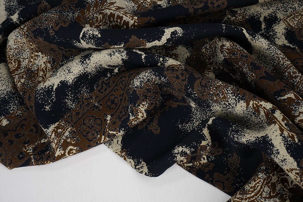 100% Viscose Frederique Dark Navy Blue