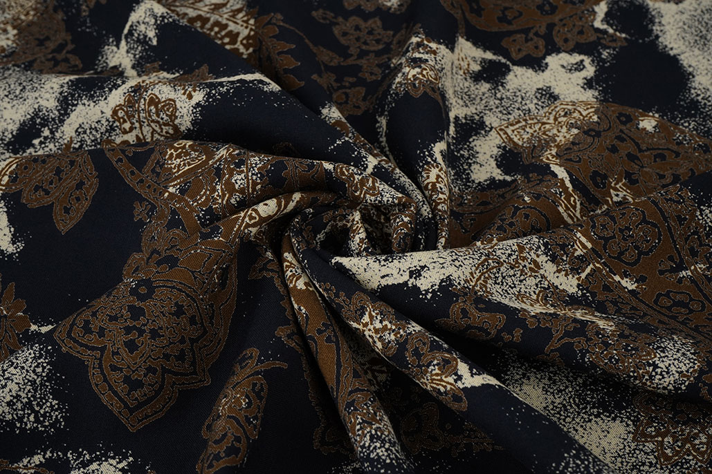 100% Viscose Frederique Dark Navy Blue