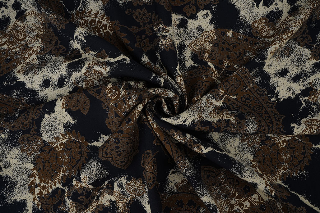 100% Viscose Frederique Dark Navy Blue