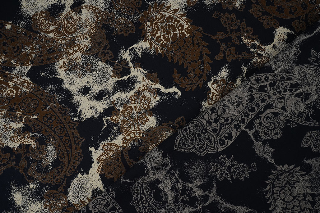 100% Viscose Frederique Dark Navy Blue