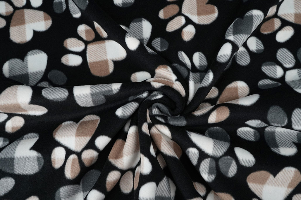 Bedruckte Polar Hundepfoten Schwarz