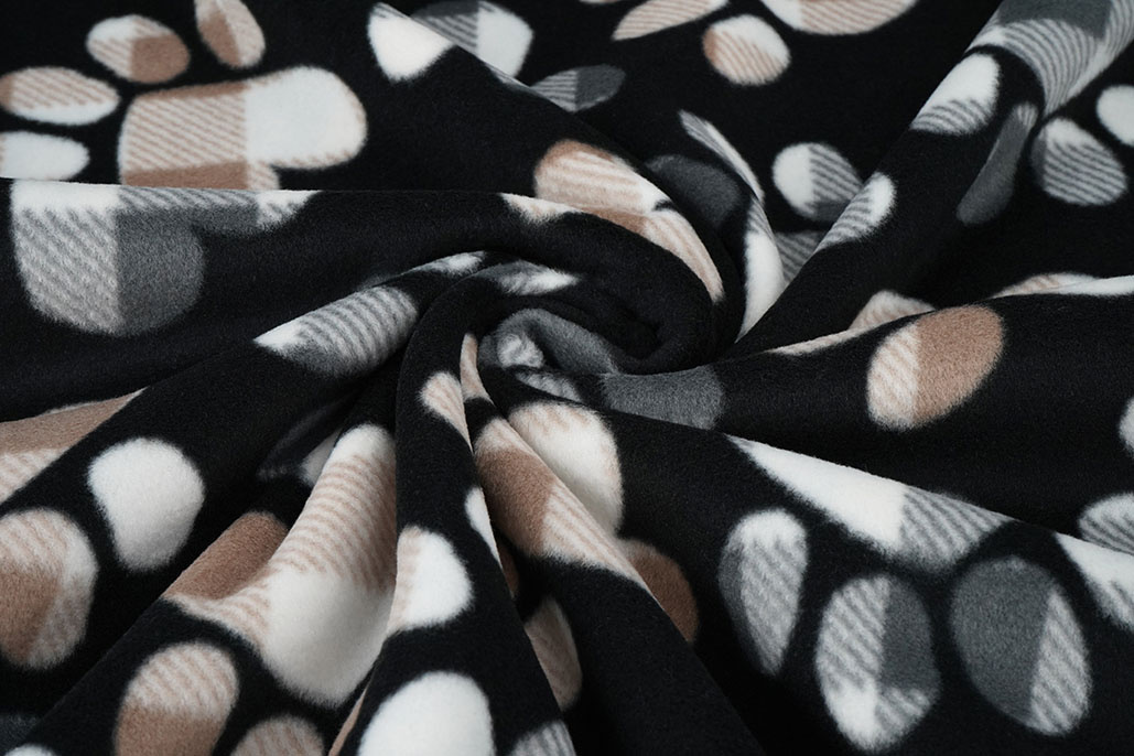 Bedruckte Polar Hundepfoten Schwarz