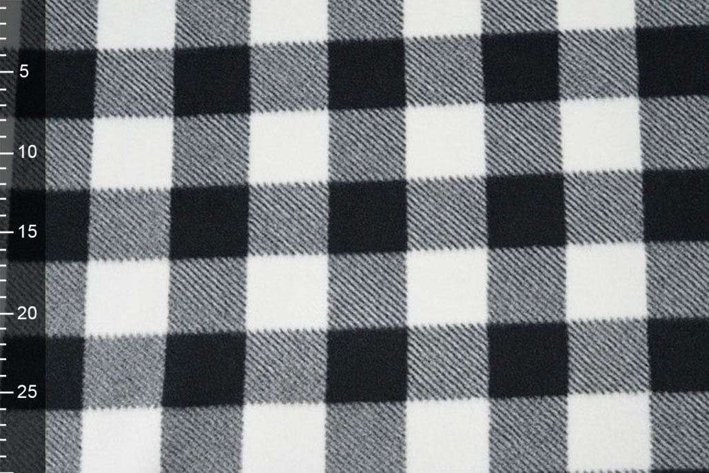 Bedruckte Polar Geblockt Schwarz - Weiß