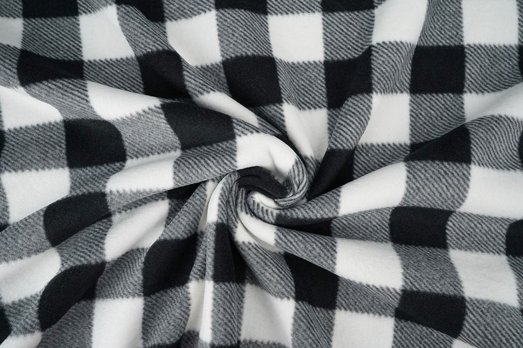 Bedruckte Polar Geblockt Schwarz - Weiß