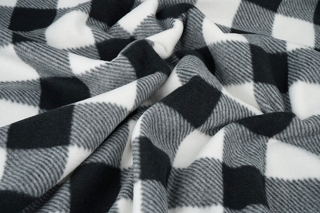 Bedruckte Polar Geblockt Schwarz - Weiß