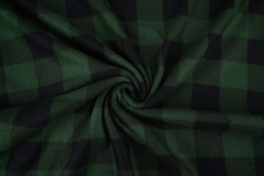 Bedruckte Polar Geblockt Schwarz - Grün