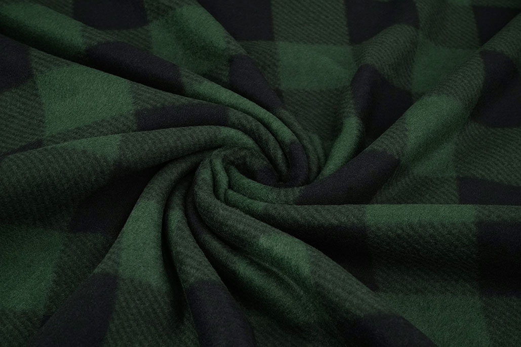 Bedrukte Polar Geblokt Zwart - Groen