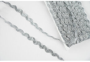 ZigZagband Lurex 8mm Zilver