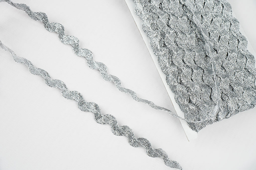 ZigZagband Lurex 8mm Silver