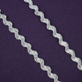 ZickZackband Lurex 8mm Silber