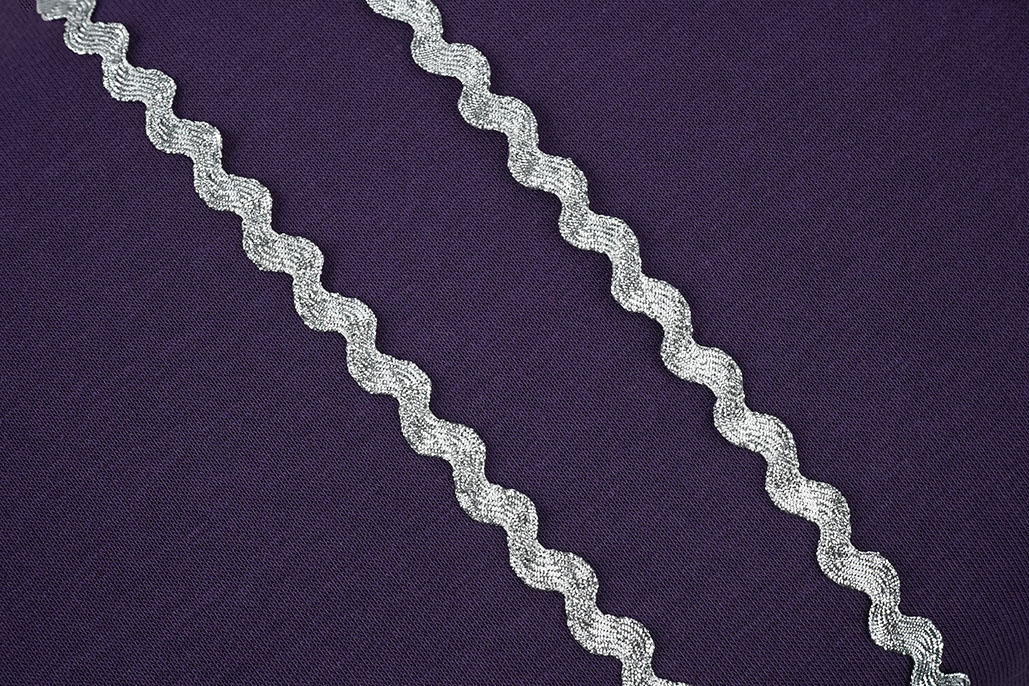 ZickZackband Lurex 8mm Silber