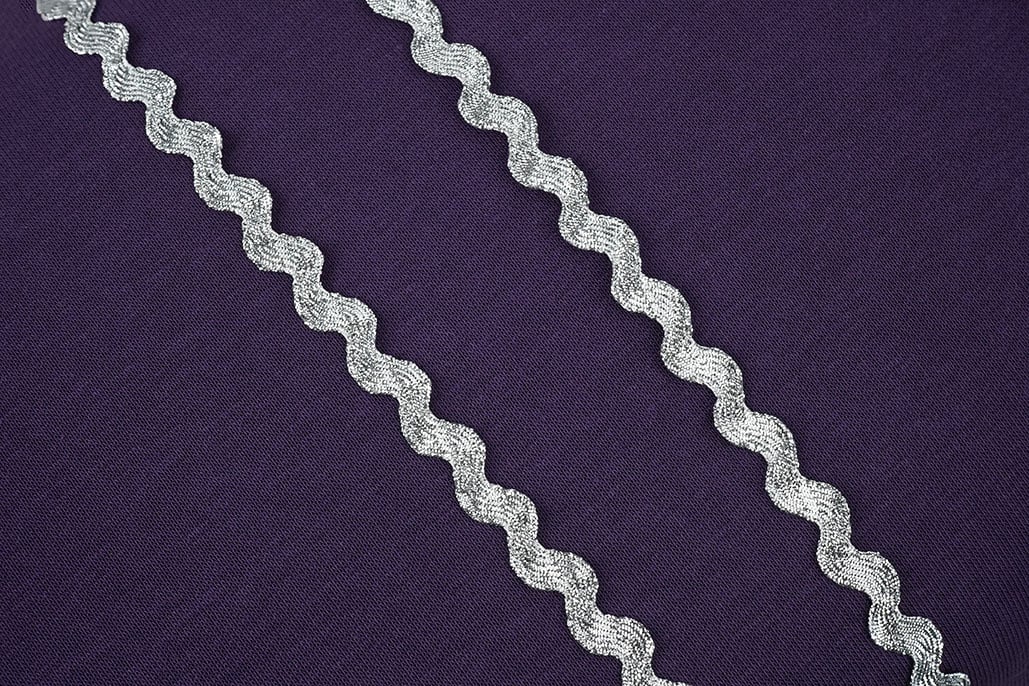 ZigZagband Lurex 8mm Zilver