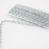 ZickZackband Lurex 8mm Silber