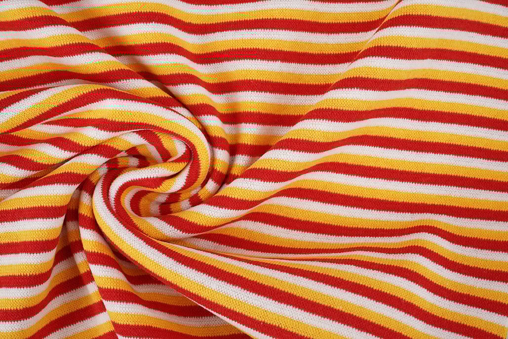 Bündchenstoff Rot Weiß Gelb
