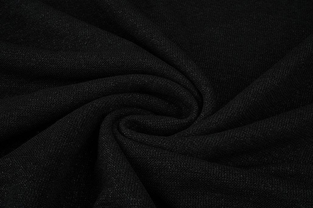 Gebreide Stof Lurex Zwart