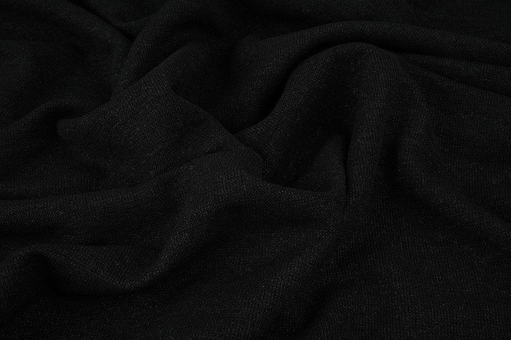 Gestrickter Stoff Lurex Schwarz