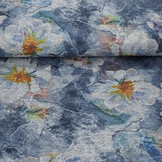 Winter Jersey Bloemen Blauw