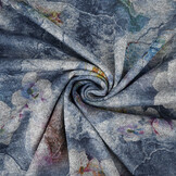 Winter Jersey Bloemen Blauw