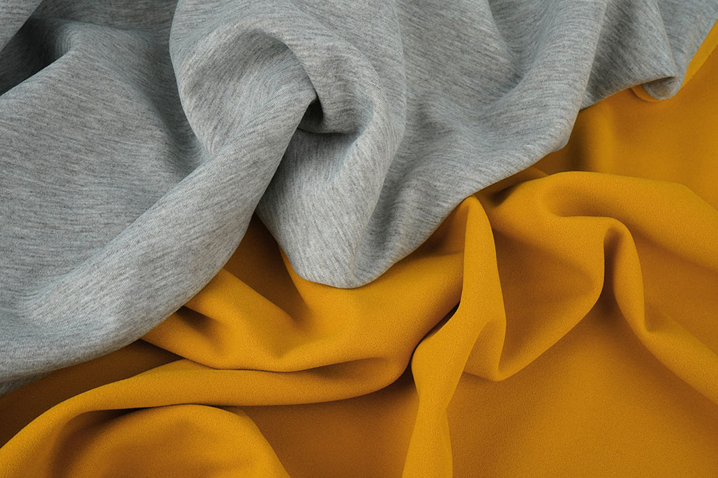Jersey Crepe  Double-sided Grey / Ocher