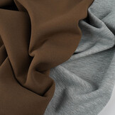 Jersey Crepe Dubbelzijdig Grijs / Bruin