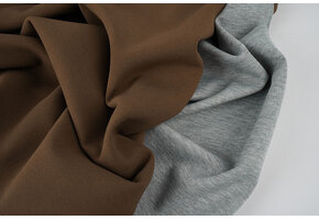 Jersey Crepe Dubbelzijdig Grijs / Bruin