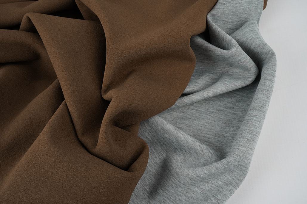 Jersey Crepe  Double-sided Grey / Brown