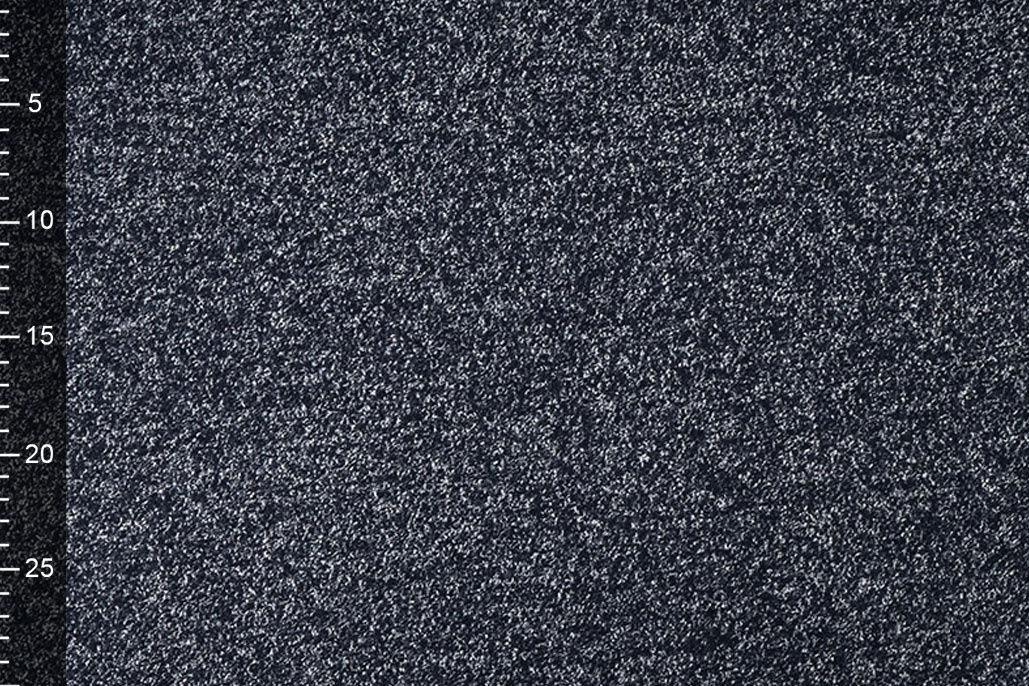 Wool Fabric Mélange Navy - White