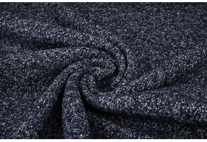 Wool Fabric Mélange Navy - White