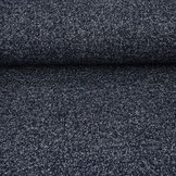 Wollen Stof gemêleerd Marine - Wit