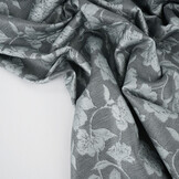 Jersey Jacquard Look Bloemen Grijs