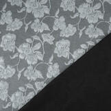Jersey Jacquard Look Flowers Grey